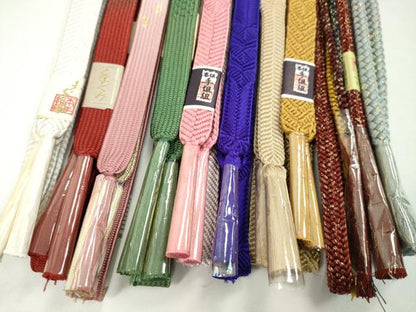 平和屋着物●和装小物　帯締め10本セット　高麗組　丸組　金糸　逸品　未使用　CABF7246ju