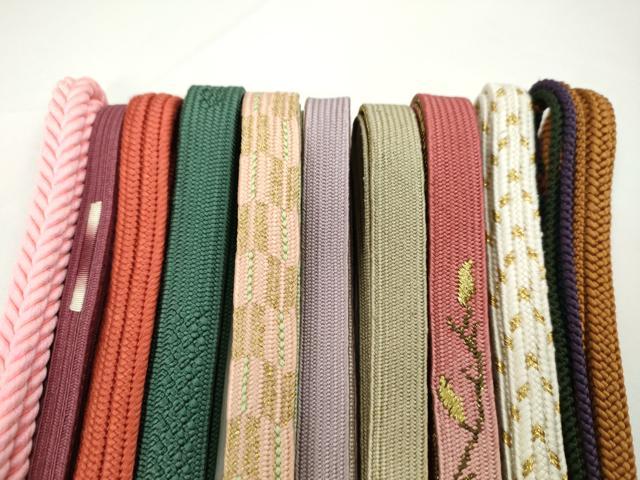 平和屋着物●和装小物　帯締め10本セット　高麗組　礼装用　金糸　逸品　未使用　CABF7248ju