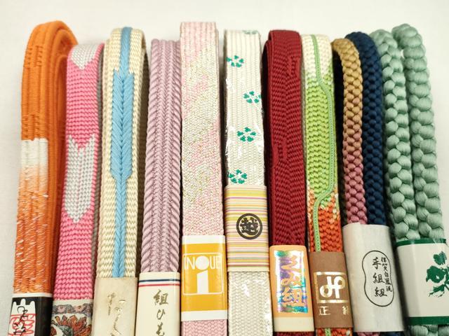 平和屋着物●和装小物　帯締め10本セット　高麗組　伊賀白鳳流　三越扱い　金糸　逸品　未使用　CABF7249ju