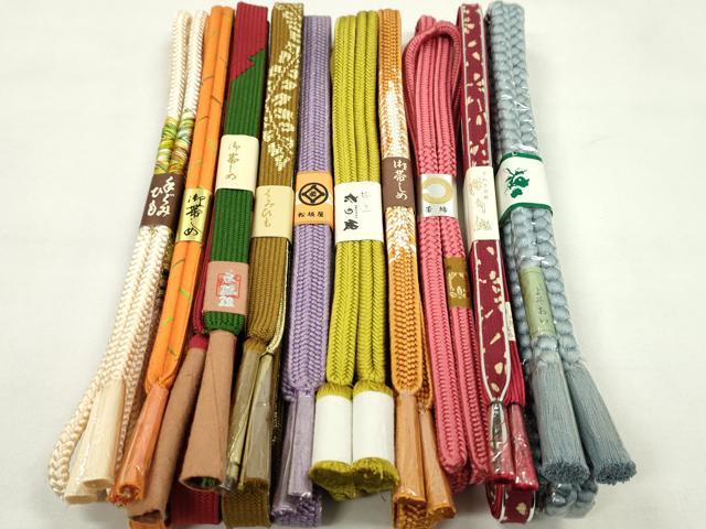 平和屋着物●和装小物　帯締め10本セット　高麗組　冠組　保多織　松坂屋扱い　金銀糸　逸品　未使用　CABF7250ju