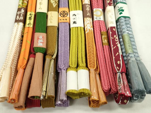 平和屋着物●和装小物　帯締め10本セット　高麗組　冠組　保多織　松坂屋扱い　金銀糸　逸品　未使用　CABF7250ju