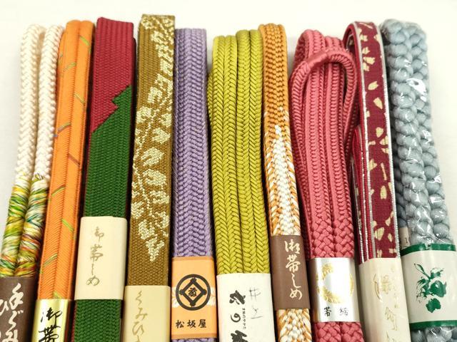 平和屋着物●和装小物　帯締め10本セット　高麗組　冠組　保多織　松坂屋扱い　金銀糸　逸品　未使用　CABF7250ju