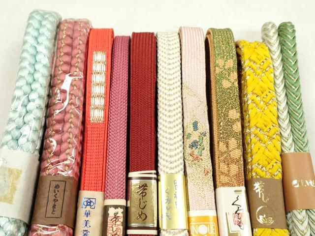 平和屋着物●和装小物　帯締め10本セット　高麗組　丸組　やまと誂製　金銀糸　長尺あり　逸品　未使用　CABF7253ju