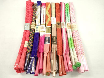平和屋着物●和装小物　帯締め10本セット　高麗組　笹浪組　鴨川組　伊勢丹扱い　金銀糸　逸品　未使用　CABF7256ju
