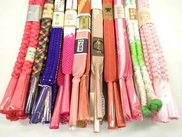 平和屋着物●和装小物　帯締め10本セット　高麗組　笹浪組　鴨川組　伊勢丹扱い　金銀糸　逸品　未使用　CABF7256ju