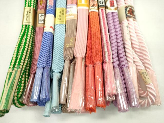 平和屋着物●和装小物　帯締め10本セット　高麗組　笹浪組　丸組　金糸　逸品　未使用　CABF7257ju