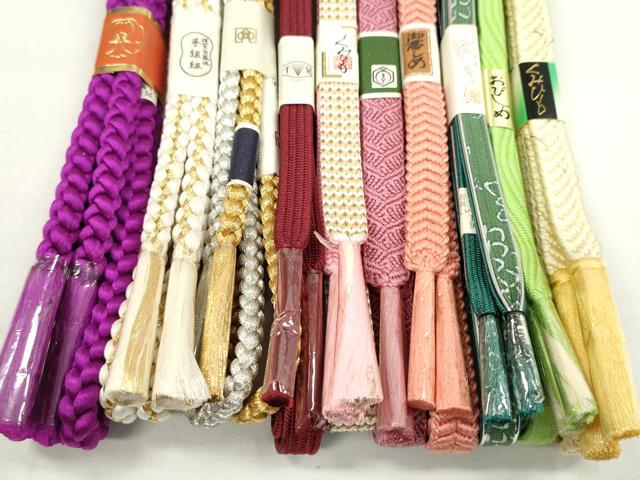 平和屋着物●和装小物　帯締め10本セット　保多織　伊賀白鳳流　丸組　金銀糸　逸品　未使用　CABF7258ju
