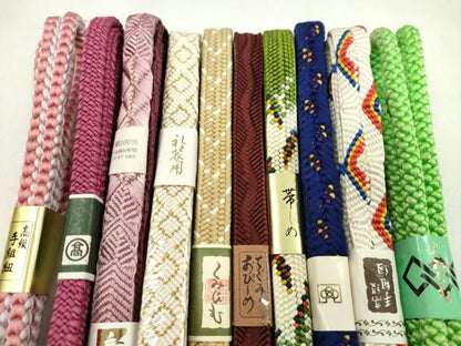 平和屋着物●和装小物　帯締め10本セット　唐組　礼装用　丸組　高島屋扱い　金糸　逸品　未使用　CABF7259ju
