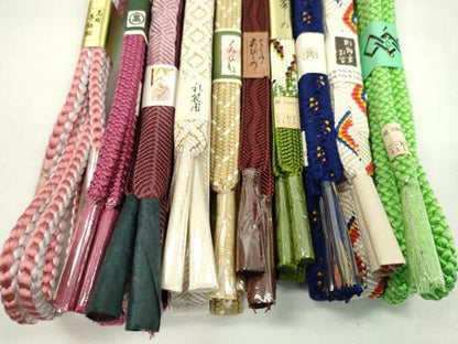 平和屋着物●和装小物　帯締め10本セット　唐組　礼装用　丸組　高島屋扱い　金糸　逸品　未使用　CABF7259ju