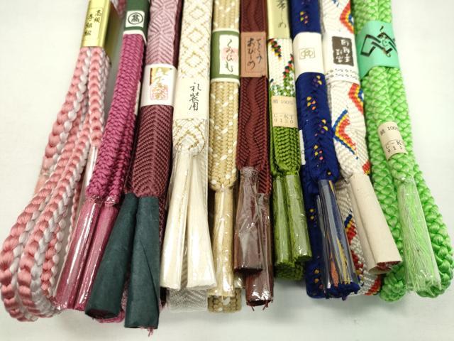 平和屋着物●和装小物　帯締め10本セット　唐組　礼装用　丸組　高島屋扱い　金糸　逸品　未使用　CABF7259ju