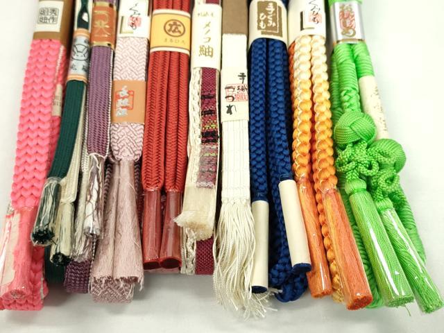 平和屋着物●和装小物　帯締め10本セット　冠組　手織つづれ　鴨川組　メノコ紬　小田巻き　ラメ糸　金糸　逸品　未使用　CABF7260ju
