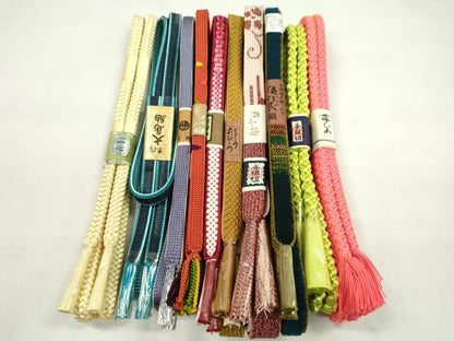 平和屋着物●和装小物　帯締め10本セット　高麗組　本場大島紬　ユーカラ織　逸品　未使用　CABF7261ju