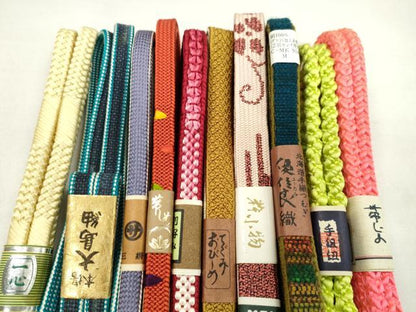 平和屋着物●和装小物　帯締め10本セット　高麗組　本場大島紬　ユーカラ織　逸品　未使用　CABF7261ju