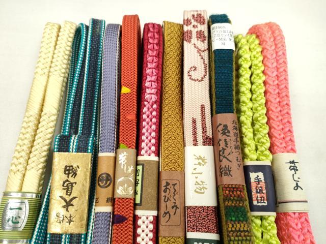 平和屋着物●和装小物　帯締め10本セット　高麗組　本場大島紬　ユーカラ織　逸品　未使用　CABF7261ju