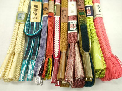 平和屋着物●和装小物　帯締め10本セット　高麗組　本場大島紬　ユーカラ織　逸品　未使用　CABF7261ju