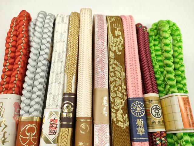 平和屋着物●和装小物　帯締め10本セット　高麗組　礼装用　丸組　金銀糸　逸品　未使用　CABF7265ju