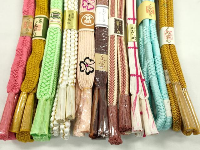 平和屋着物●和装小物　帯締め10本セット　高麗組　丸組　礼装用　高島屋扱い　金糸　逸品　未使用　CABF7267ju