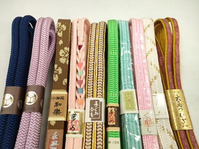 平和屋着物●和装小物　帯締め10本セット　高麗組　本場大島紬　新源氏組　礼装用　金糸　逸品　未使用　CABF7269ju