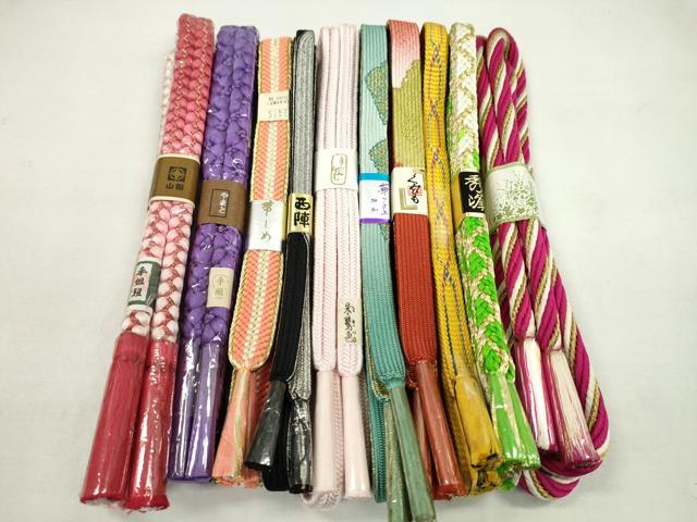 平和屋着物●和装小物　帯締め10本セット　高麗組　冠組　丸組　やまと誂製　さんび謹製　金銀糸　逸品　未使用　CABF7270ju