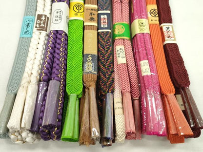 平和屋着物●和装小物　帯締め10本セット　高麗組　唐組　笹浪組　御岳組　白鳳流　礼装用　松坂屋扱い　金糸　逸品　未使用　CABF7274ju