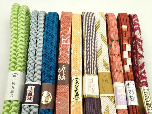 平和屋着物●和装小物　帯締め10本セット　高麗組　笹浪組　コタン織　礼装用　金銀糸　逸品　未使用　CABF7275ju