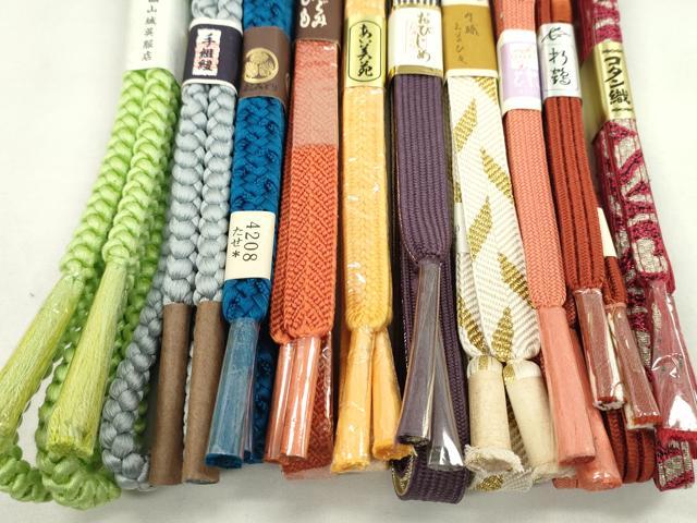 平和屋着物●和装小物　帯締め10本セット　高麗組　笹浪組　コタン織　礼装用　金銀糸　逸品　未使用　CABF7275ju