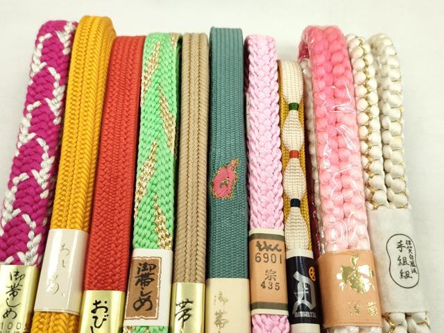 平和屋着物●和装小物　帯締め10本セット　高麗組　白鳳流　丸組　金銀糸　逸品　未使用　CABF7278ju