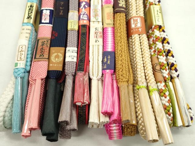 平和屋着物●和装小物　帯締め10本セット　高麗組　本場大島紬　礼装用　丸組　草木染　さが美扱い　金糸　逸品　未使用　CABF7279ju