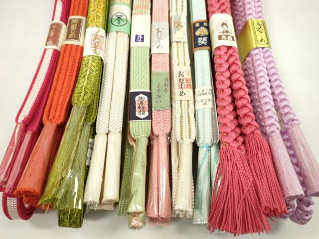 平和屋着物●和装小物　帯締め10本セット　高麗組　礼装用　丸組　金糸　逸品　未使用　CABF7281ju