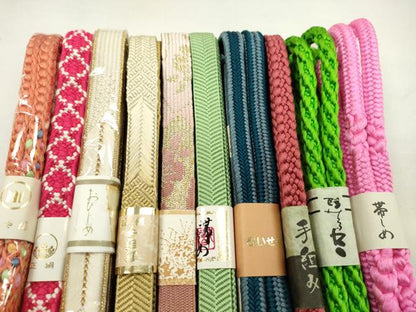 平和屋着物●和装小物　帯締め10本セット　高麗組　笹浪組　冠組　雅流　礼装用　逸品　未使用　CABF7283ju