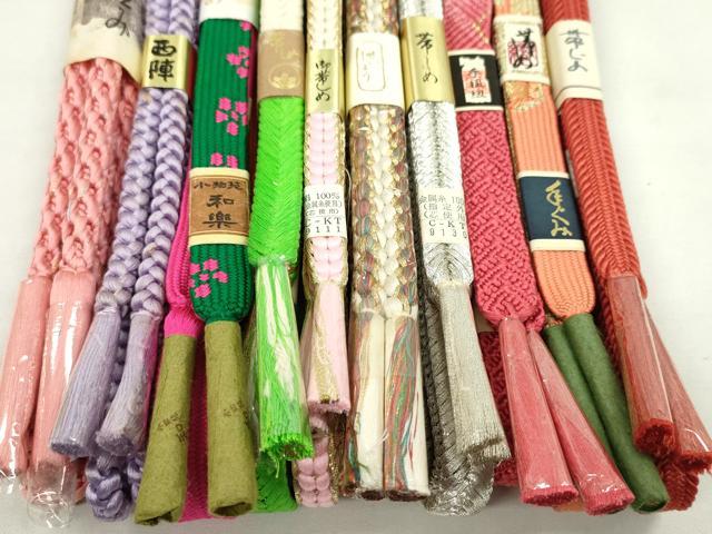 平和屋着物●和装小物　帯締め10本セット　高麗組　雅流　西陣　礼装用　丸組　金銀糸　逸品　未使用　CABF7284ju