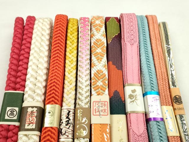 平和屋着物●和装小物　帯締め10本セット　高麗組　三越扱い　高島屋扱い　金糸　逸品　未使用　CABF7286ju