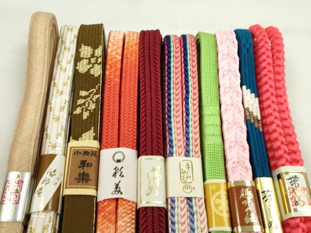 平和屋着物●和装小物　帯締め10本セット　高麗組　御岳組　大和組　礼装用　大丸扱い　金糸　逸品　未使用　CABF7287ju