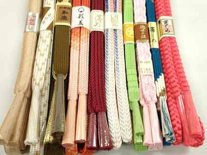 平和屋着物●和装小物　帯締め10本セット　高麗組　御岳組　大和組　礼装用　大丸扱い　金糸　逸品　未使用　CABF7287ju