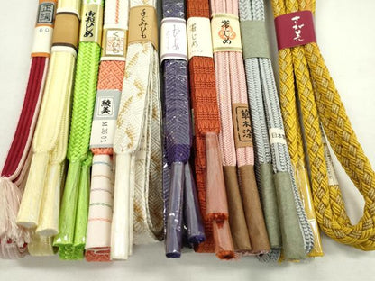 平和屋着物●和装小物　帯締め10本セット　唐組　御岳組　礼装用　草木染　さが美扱い　金糸　逸品　未使用　CABF7288ju