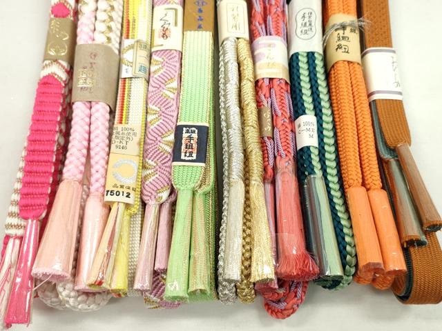 平和屋着物●和装小物　帯締め10本セット　高麗組　唐組　白鳳流　さんび謹製　金銀糸　逸品　未使用　CABF7289ju