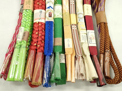 平和屋着物●和装小物　帯締め10本セット　高麗組　御岳組　礼装用　さんび謹製　金糸　逸品　未使用　CABF7290ju