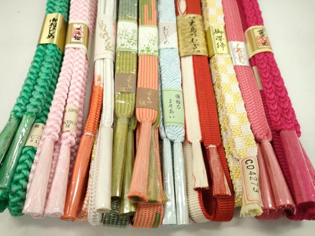 平和屋着物●和装小物　帯締め10本セット　高麗組　本場大島紬　丸組　逸品　未使用　CABF7291ju