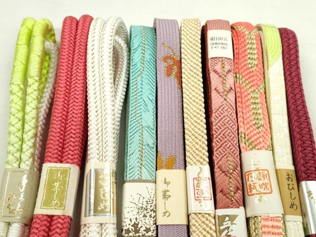 平和屋着物●和装小物　帯締め10本セット　高麗組　笹浪組　鴨川組　礼装用　金糸　逸品　未使用　CABF7292ju