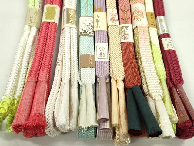 平和屋着物●和装小物　帯締め10本セット　高麗組　笹浪組　鴨川組　礼装用　金糸　逸品　未使用　CABF7292ju