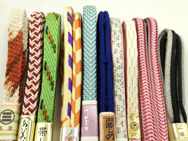 平和屋着物●和装小物　帯締め10本セット　奈良組　本場大島紬　金銀糸　逸品　未使用　CABF7293ju