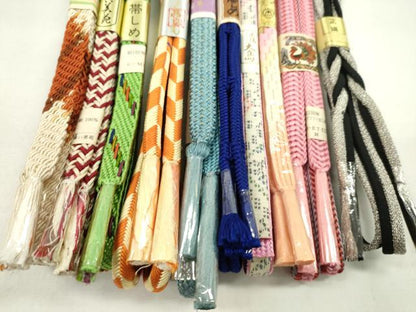 平和屋着物●和装小物　帯締め10本セット　奈良組　本場大島紬　金銀糸　逸品　未使用　CABF7293ju