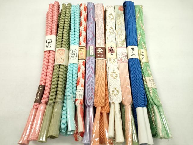 平和屋着物●和装小物　帯締め10本セット　高麗組　笹浪組　白鳳流　礼装用　丸組　鈴乃屋扱い　金糸　逸品　未使用　CABF7294ju