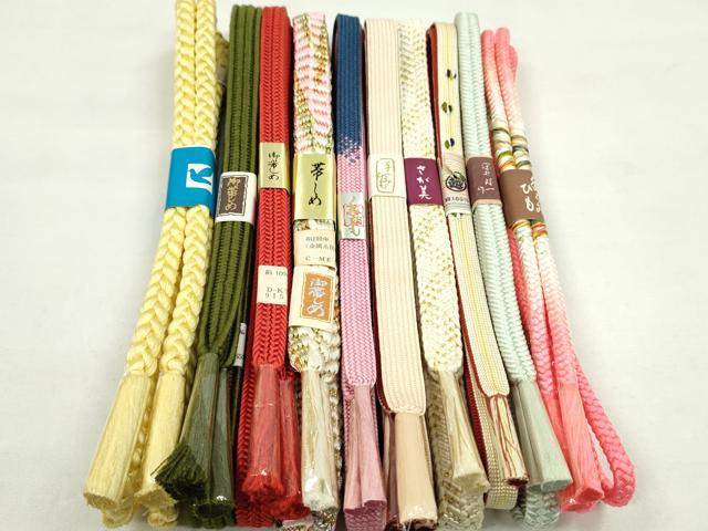 平和屋着物●和装小物　帯締め10本セット　高麗組　深井理一作　礼装用　丸組　三越扱い　さが美扱い　金銀糸　逸品　未使用　CABF7296ju