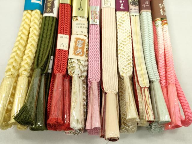平和屋着物●和装小物　帯締め10本セット　高麗組　深井理一作　礼装用　丸組　三越扱い　さが美扱い　金銀糸　逸品　未使用　CABF7296ju
