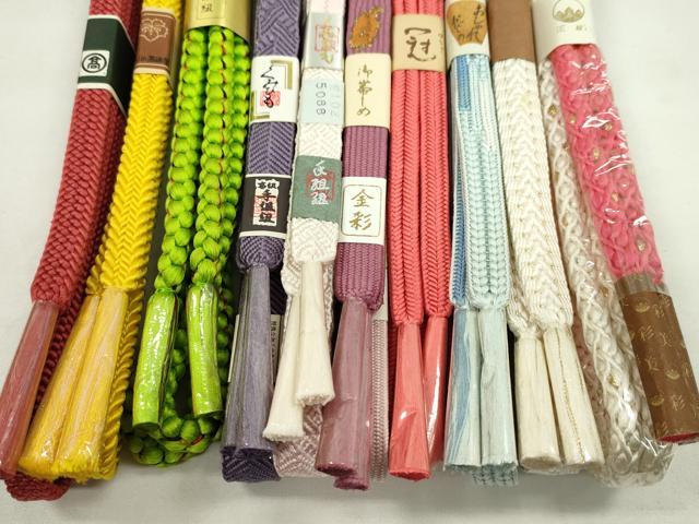 平和屋着物●和装小物　帯締め10本セット　高麗組　冠組　礼装用　高島屋扱い　金糸　逸品　未使用　CABF7297ju