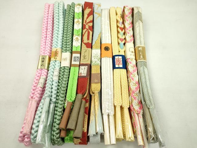 平和屋着物●和装小物　帯締め10本セット　高麗組　冠組　丸組　三越扱い　金糸　逸品　未使用　CABF7300ju