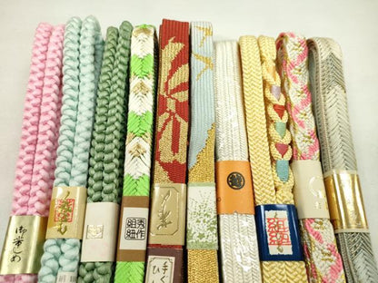 平和屋着物●和装小物　帯締め10本セット　高麗組　冠組　丸組　三越扱い　金糸　逸品　未使用　CABF7300ju