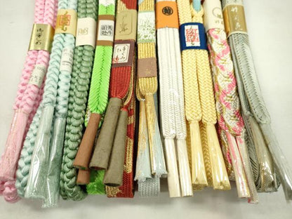 平和屋着物●和装小物　帯締め10本セット　高麗組　冠組　丸組　三越扱い　金糸　逸品　未使用　CABF7300ju