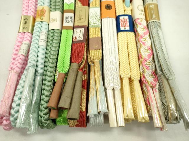 平和屋着物●和装小物　帯締め10本セット　高麗組　冠組　丸組　三越扱い　金糸　逸品　未使用　CABF7300ju
